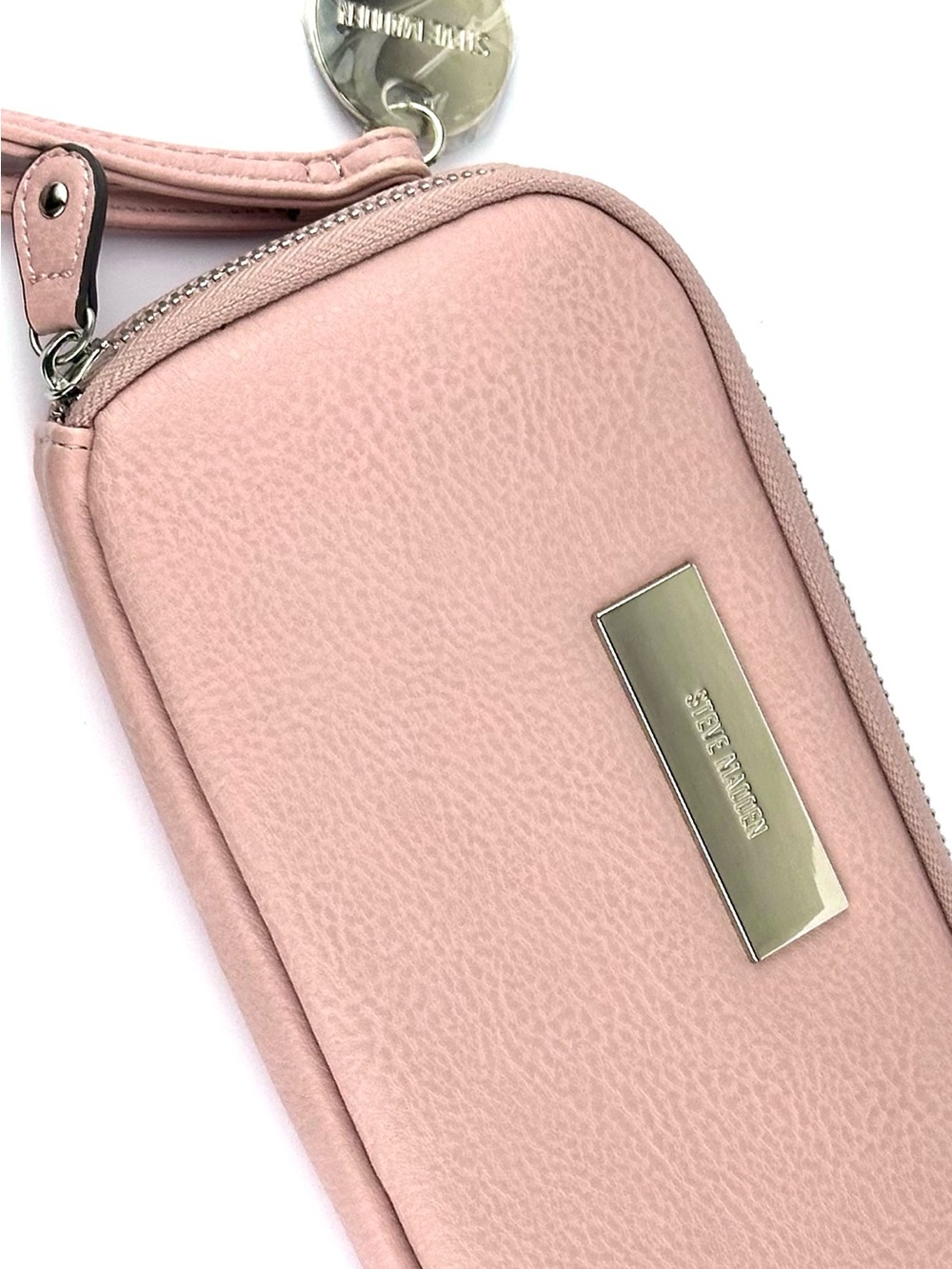 Steve Madden Large Wristlet Zip Around Wallet in Blush Pink